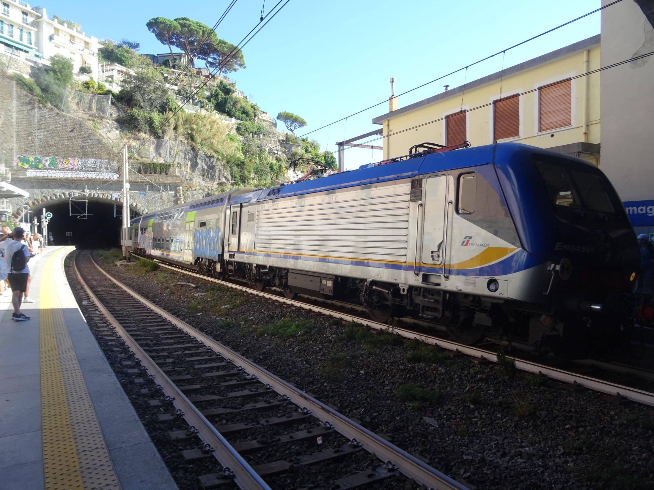 Intercity train travelling through Italy