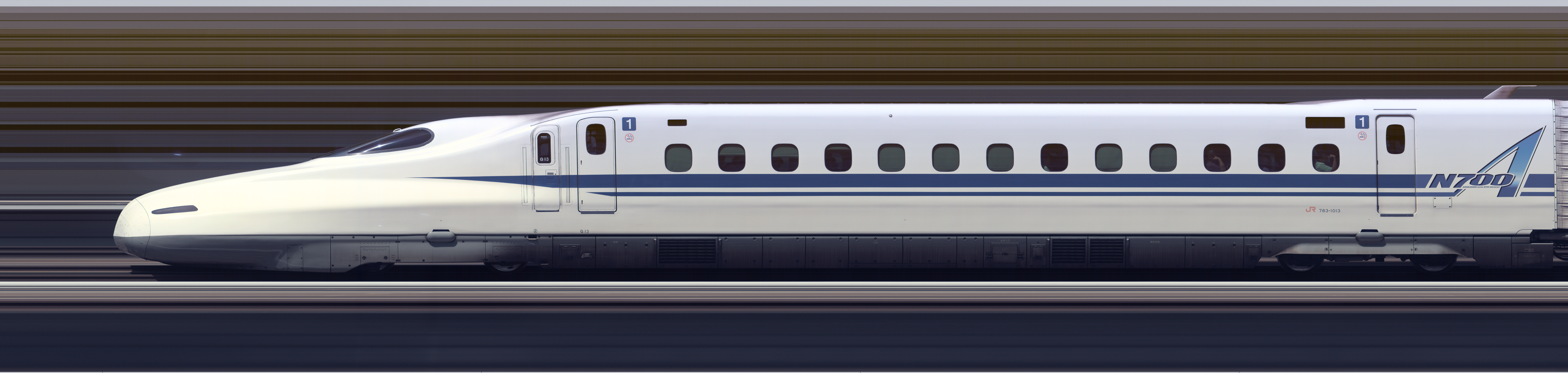 A Shinkansen train in Japan