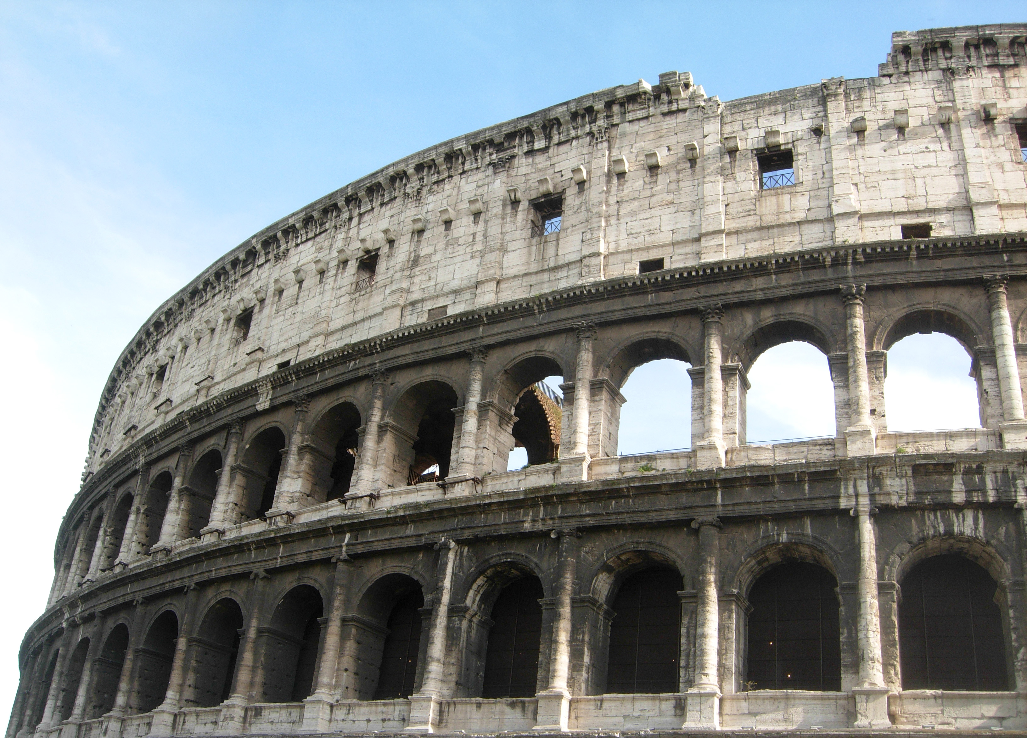 The Colosseum in Rome in warm evening light